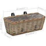 Balkonska sadilica od pruća s PE oblogom 2 kom 40 cm | shoptok.hr