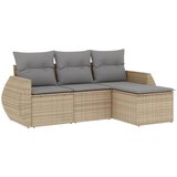 Maison Chic Seti vrtnega pohištva - Vrtna garnitura - Vrtni pohištvo set 4-delna z blazinami bež poli ratan, (21811451) | Shoptok.si