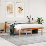 vidaXL Postelja za starejše voščeno rjava 140x190 cm trdna borovina | Shoptok.si