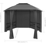  Vrtni šator sa zavjesama šesterokutni 360 x 265 cm | shoptok.hr
