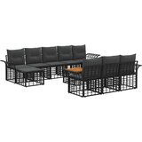  Set vanjskih sofa 11 pcs Crna i tamno siva Poliester - Crna i tamno siva sa stolom | shoptok.hr