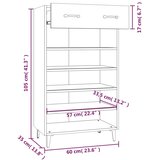 Ormarić za cipele boja betona 60x35x105 cm konstruirano drvo | shoptok.hr