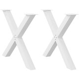  Noge za jedilno mizo X-oblika 2 kosa bela 90x(72-73) cm jeklo, (21828617) Cene
