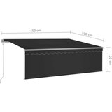  Avtomatsko zložljiva tenda s senčilom 4,5x3 m antracitna - - antracit siva - 35.4 - 4.5 x 3 m - 2025- | Shoptok.si