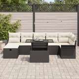  Vrtna garnitura - 9-dijelni set vrtnih sofa s jastucima Crni Poliratan | shoptok.hr