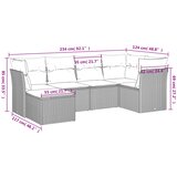  6-dijelni set vrtnih sofa od poliratana s jastucima smeđi | shoptok.hr