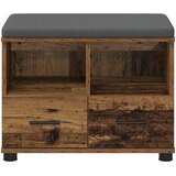  Klupa za hodnik s jastukom s policom Staro drvo 60 x 38 x 46 cm | shoptok.hr