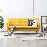 vidaXL Kavč trosed z oblogo iz blaga 172x70x82 cm rumene barve Cene