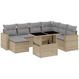 Maison Chic Seti vrtnega pohištva - Vrtna garnitura - Vrtni pohištvo set 8-delna z blazinami bež poli ratan, (21800873) | Shoptok.si