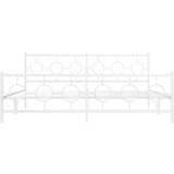 Metalni okvir kreveta uzglavlje i podnožje bijeli 200x200 cm | shoptok.hr