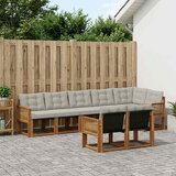  Set vanjskih sofa 8 kom. Prirodna i svjetlosiva Smeđa 302 x 124,5 x 73 cm | shoptok.hr