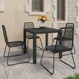  5-dijelni vrtni blagovaonski set od PVC ratana crni | Eponuda.com