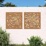 vidaXL Vrtne stenske dekoracije 2 kosa 105x55 cm corten jeklo vrtnica | Shoptok.si