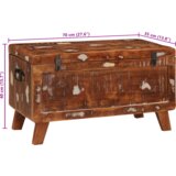 vidaXL Shranjevalna škatla 70 x 35 x 40 cm trden predelan les | Shoptok.si