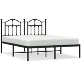 Metalni okvir za krevet s uzglavljem crni 135x190 cm | shoptok.hr
