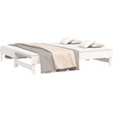  Dnevni ležaj na izvlačenje bijeli 2x(75x190)cm masivna borovina | shoptok.hr