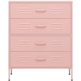 vidaXL Ladičar ružičasti 80 x 35 x 101,5 cm čelični | shoptok.hr