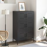  Visoka komoda crna 68 x 39 x 113 cm čelična | shoptok.hr