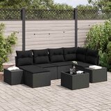  Sjedeća garnitura za vrt 6 kom. Crna poliratan 264 x 62 x 85 cm | Shoptok.si