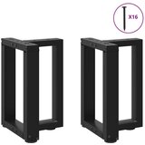 vidaXL noge jedilne mize v obliki črke t 2 kos črna 28x25x(42-43) cm | Shoptok.si