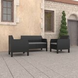 Maison Chic Seti vrtnega pohištva - Vrtna garnitura - Vrtni pohištvo set 3-delna z blazinami PP ratan antracitna, (21810594) | Shoptok.si