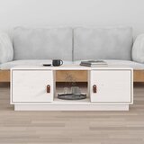 vidaXL Klubska mizica bel 100x50x35 cm trdna borovina Cene