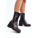 Boto Women's Matte Boots Botki On Heel Black Bertaida | Shoptok.si