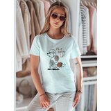 DStreet T-shirt damski z pudlem LUMIFITU błękitny | Shoptok.si