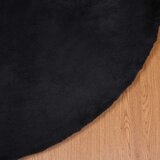 vidaXL Faux Rabbit Fur Rug Crna Ø 160 cm Poliester | shoptok.hr