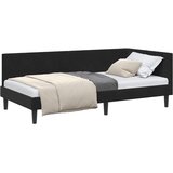  Kutni okvir kreveta s uzglavljem Crna 90 cm x 200 cm Baršun | shoptok.hr