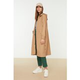 Trendyol Beige Hooded Skirt Snap Detailed Trench Coat Cijene