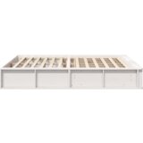 vidaXL Posteljni okvir s predalom za shranjevanje Bela 150x200 cm Trden les iz bora | Shoptok.si