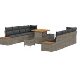  11-dijelni vrtni kauč set s jastučićima siva poli ratan akacija | shoptok.hr
