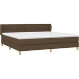  Krevet s oprugama i madracem tamnosmeđi 200x200 cm od tkanine | shoptok.hr