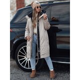 DStreet Kurtka damska przejściowa ELEGANTI długa z kapturem biało-szara | shoptok.hr