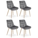  BERA stolica - tamno sivi baršun / noge od hrasta x 4 | shoptok.hr