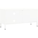 TV ormarić bijeli 90 x 30 x 44 cm od čelika i stakla | Eponuda.com