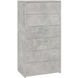 vidaXL Komoda sa 6 ladica boja betona 50x34x96 cm konstruirano drvo | shoptok.hr