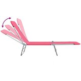  Sklopive ležaljke za sunčanje 2 kom od čelika i tkanine roze | shoptok.hr