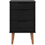  Nočna omarica s predalom Črna 40 x 35 x 65 cm Masivna borovina, (5000233516) | Shoptok.si