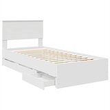  Krevetna konstrukcija Bijelo 100 x 200 cm Inženjersko Drvo | shoptok.hr