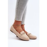 Boto Shiny Women's Loafers with Chain Beige Aredilla | Shoptok.si