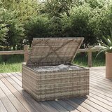 vidaXL Vrtni stolček za noge z blazino siv 55x55x30 cm poli ratan | Shoptok.si
