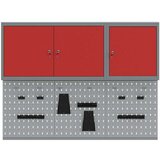  5-delni set orodnih omar in pegboarda za steno rdeča kovina, (22048529) | Shoptok.si