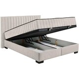 MID.YOU POSTELJA Z VZMETNICO 160 cm x 200 cm , tekstil, leseni material bež | Shoptok.si