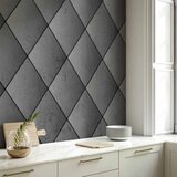  Foto tapeta - Grey symmetry - geometric pattern in concrete pattern with black joints 200x140 Vodootporna | shoptok.hr