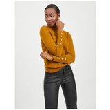 Vila Puloverji Kuza Roll Neck Knit - Tapenade Oranžna Cene