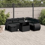 8-dijelni set vrtnih sofa od poliratana s jastucima crni | shoptok.hr