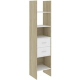 vidaXL Knjižna omara bela in sonoma hrast 40x35x180 cm iverna plošča, (20978496) | Shoptok.si