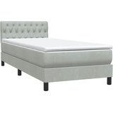 Box Spring krevet s madracem i LED svijetlo sivi 80x220 cm samt | shoptok.hr